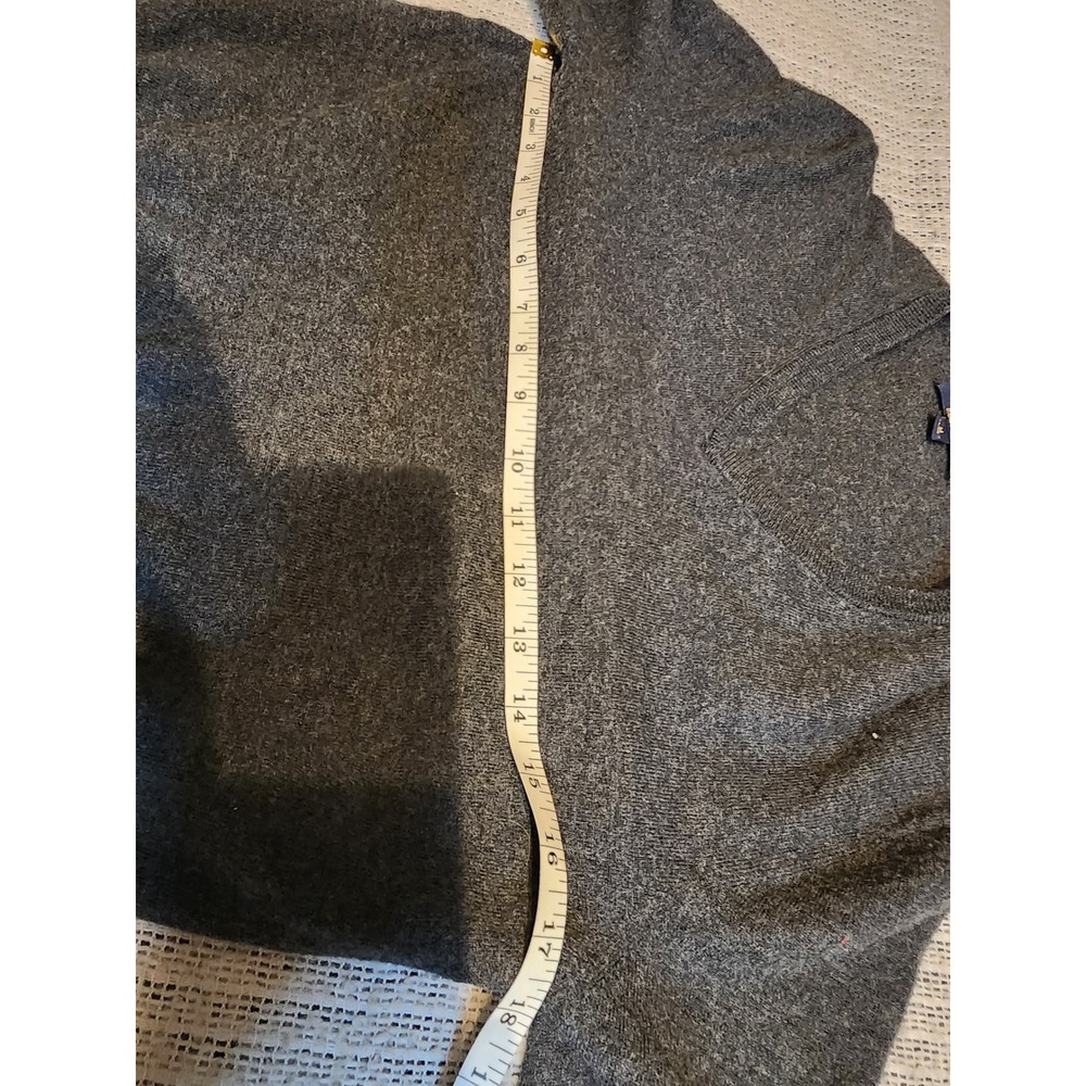 Brooks Brothers Saxon Wool V-Neck Sweater Charcoal Gray Heather Womens Medium - Picture 3 of 7